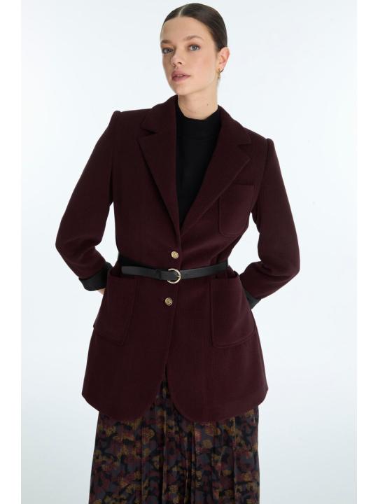 Veste à double boutonnage ceinturée C-0170