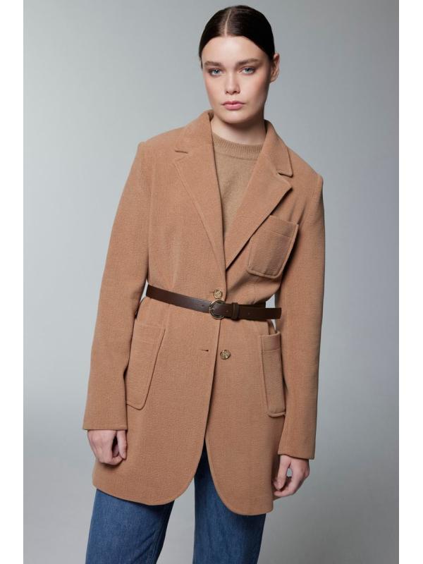 Veste à double boutonnage ceinturée C-0170