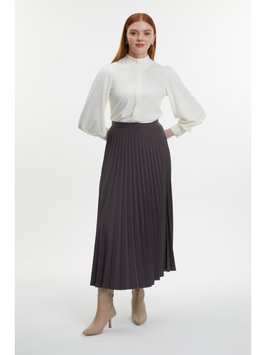  Jupe plissée à motifs anthracite ETK-0155