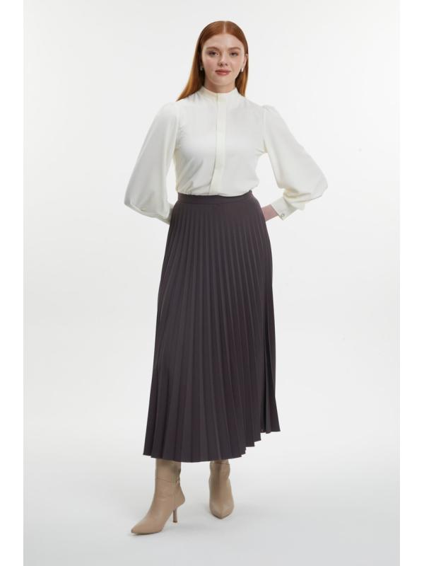  Jupe plissée à motifs anthracite ETK-0155