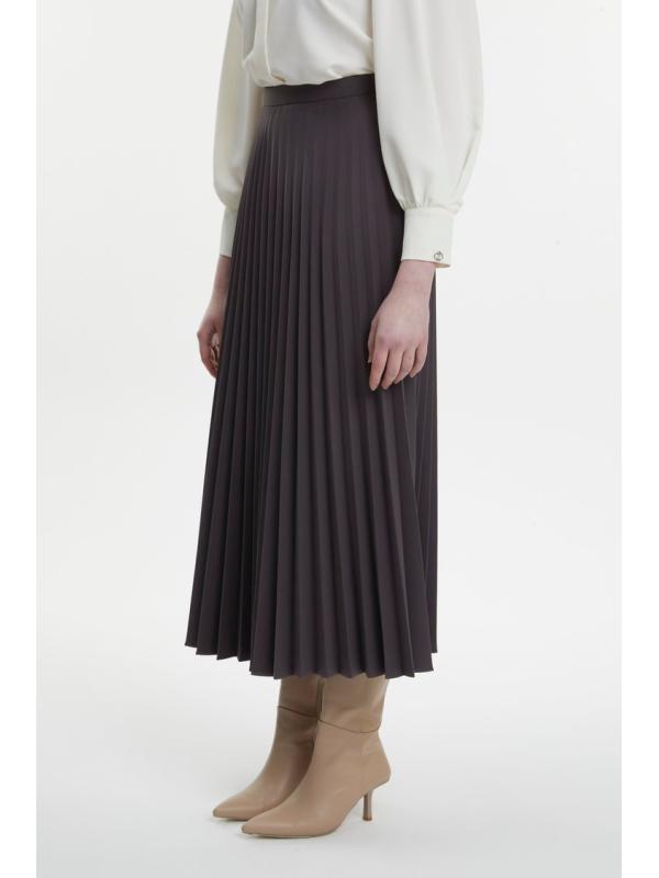  Jupe plissée à motifs anthracite ETK-0155