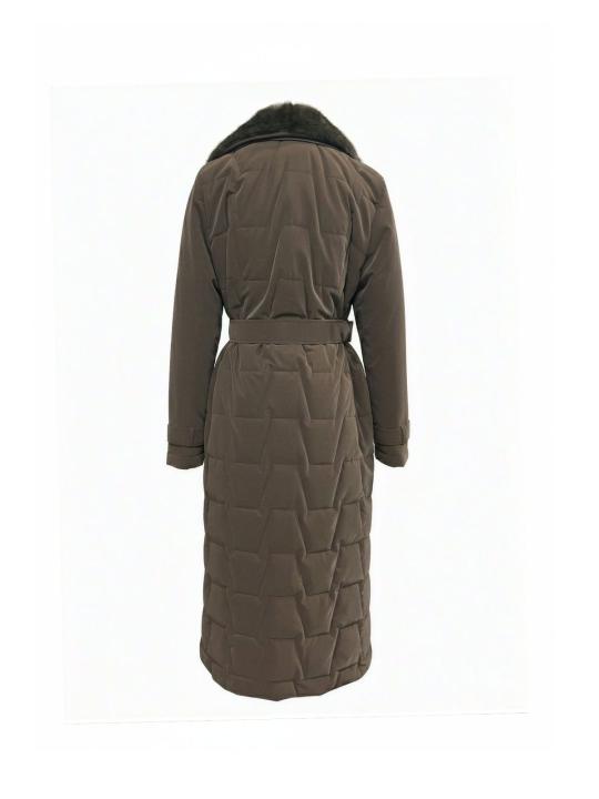 doudoune avec ceinture de col en fourrure Détail 13862