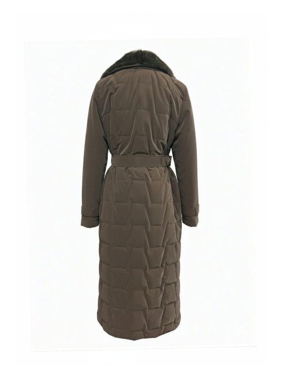 doudoune avec ceinture de col en fourrure Détail 13862