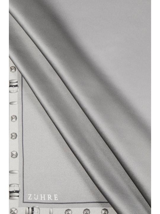 Foulard en soie sergé détaillé bord V26 0104