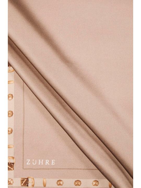 Foulard en soie sergé détaillé bord V26 0104