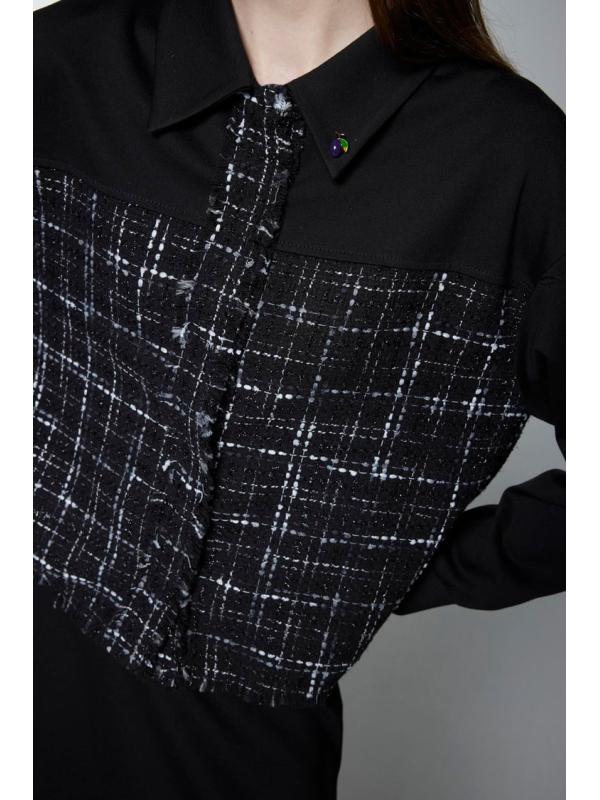 Broche à motifs en tweed Double Costume TK-1699