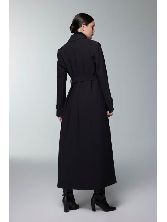 Trench-coat ceinturé avec boutons et fermeture éclair 13928