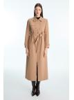 Trench-coat ceinturé avec boutons et fermeture éclair 13928