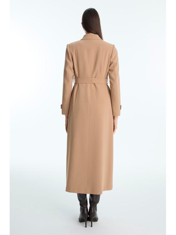 Trench-coat ceinturé avec boutons et fermeture éclair 13928