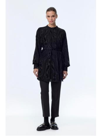 Chemisier à motifs à manches ballon B-0137