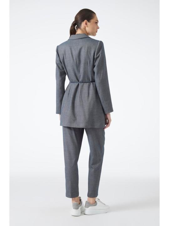 Ensemble combiné détaillé de corde en cuir à double boutonnage TK-1694