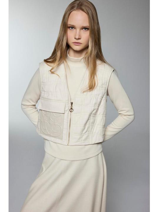 Ensemble trois piéces  combiné triple vanille détaillé à motifs poche TK-1650