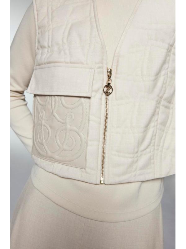 Ensemble trois piéces  combiné triple vanille détaillé à motifs poche TK-1650