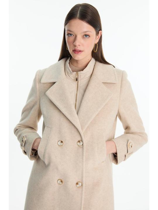 Manteau à double boutonnage matelassé 13840