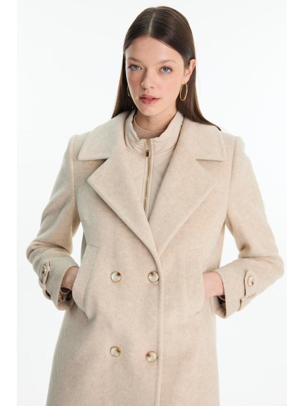 Manteau à double boutonnage matelassé 13840