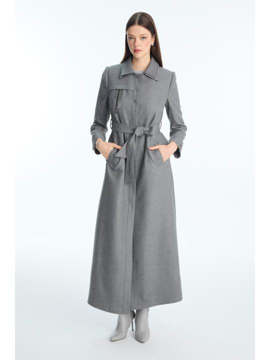 Fermeture éclair détaillée ceinturée Topcoat 13943