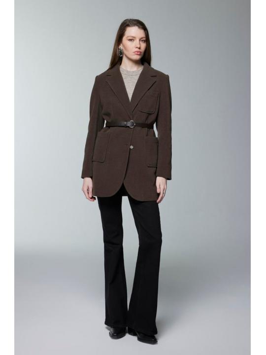 Veste à double boutonnage ceinturée C-0170