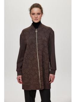 Veste C-0164 à fermeture éclair texturée détaillée