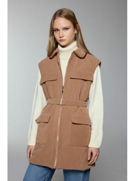 Gilet Y-0097 à poche à poches et détaillées ceinturées
