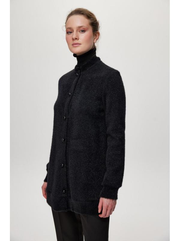 Cardigan Col Détaillé boutonné Écru/Or HR-0032