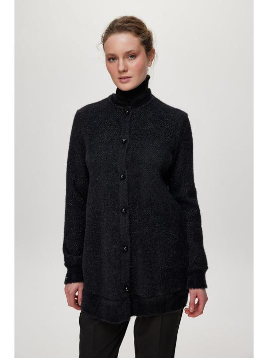 Cardigan Col Détaillé boutonné Écru/Or HR-0032