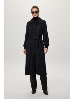 Cardigan Ceinture à capuche détaillée Usure noire/naphthi GC-0221