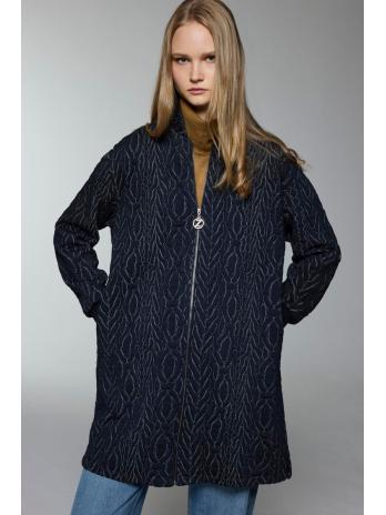 Veste bleu marine détaillée à col dominant