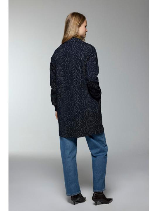 Veste bleu marine détaillée à col dominant