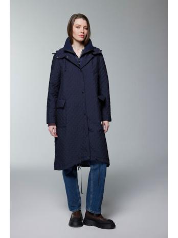 Manteau noir à capuche à motifs 13856