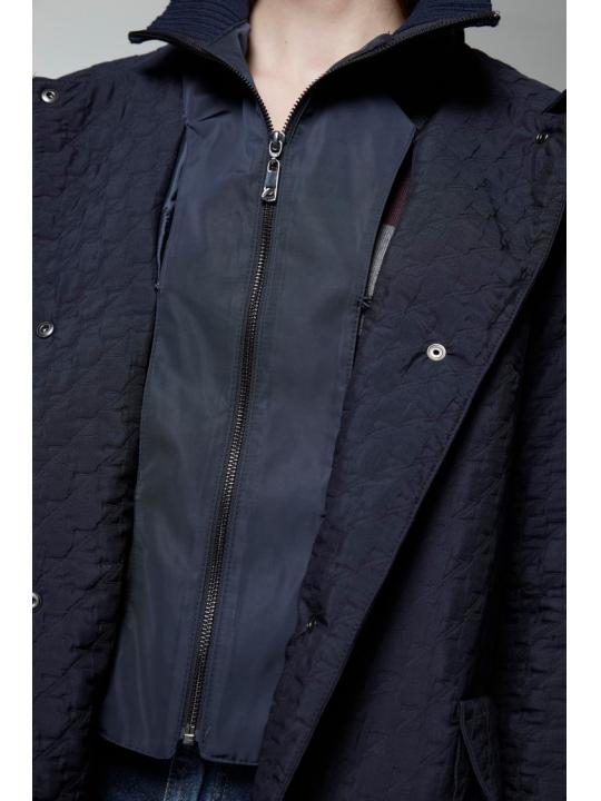 Manteau noir à capuche à motifs 13856