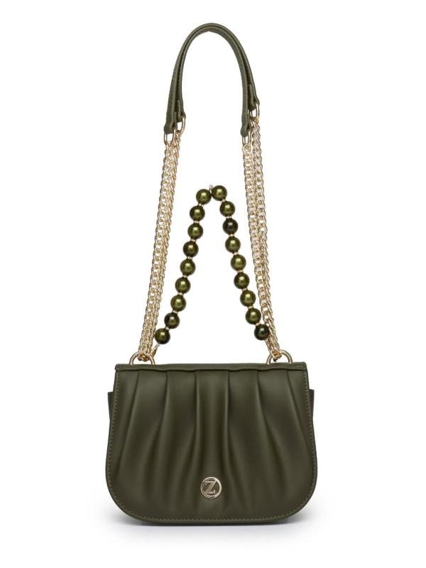 Sac à main et à bandoulière  avec bandoulière en chaîne et détail de perle Z0030