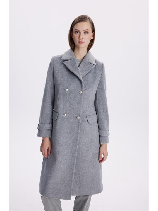 Manteau long à double boutonnage 13570