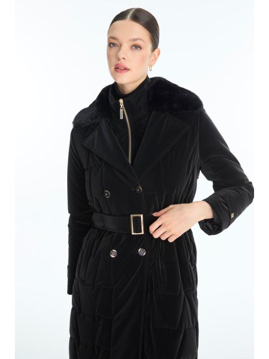 doudoune avec ceinture de col en fourrure Détail 13862