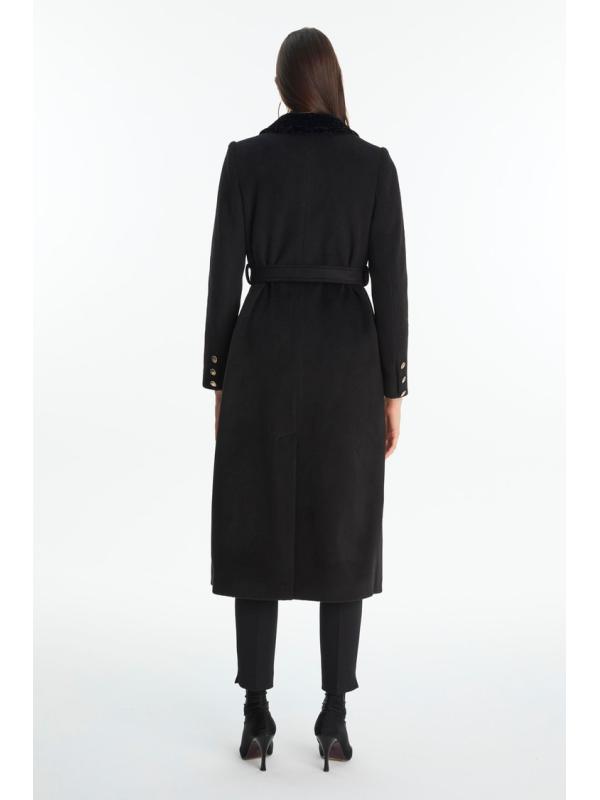 Manteau ceinture avec col détail 13866