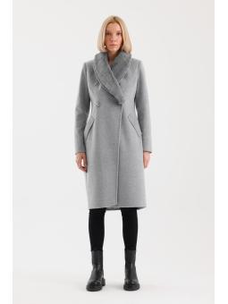 Manteau avec poches de col en fourrure Détails du manteau Cachet 13092  