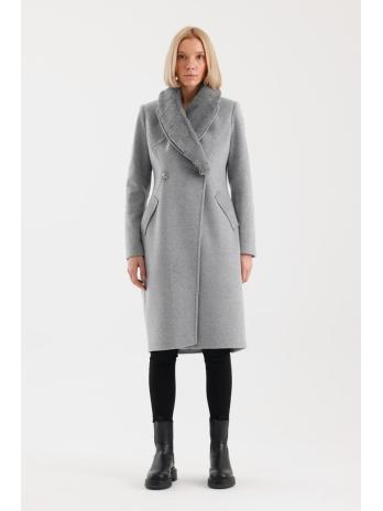 Manteau avec poches de col en fourrure Détails du manteau Cachet 13092  