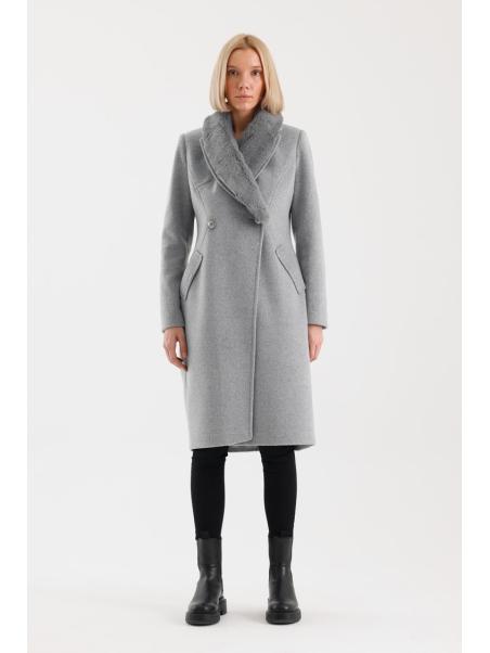 Manteau avec poches de col en fourrure Détails du manteau Cachet 13092  