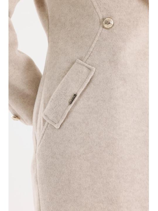 Manteau avec poches de col en fourrure Détails du manteau Cachet 13092  