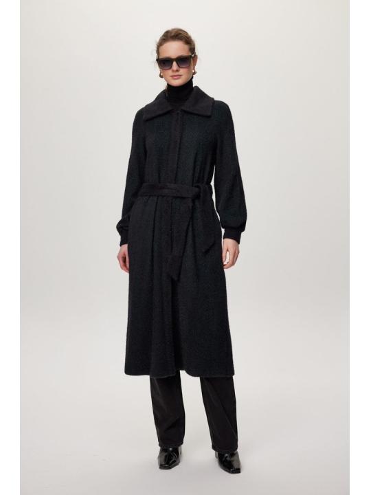 Cardigan Ceinture à capuche détaillée Usure noire/naphthi GC-0221