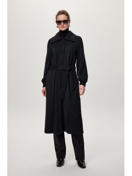 Cardigan Ceinture à capuche détaillée Usure noire/naphthi GC-0221