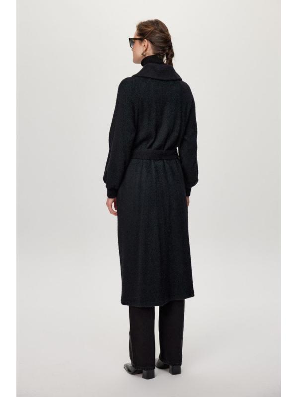 Cardigan Ceinture à capuche détaillée Usure noire/naphthi GC-0221