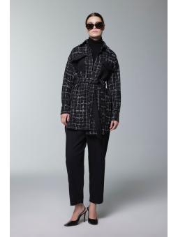 Costume double ceinturé à motifs en tweed TK-1704