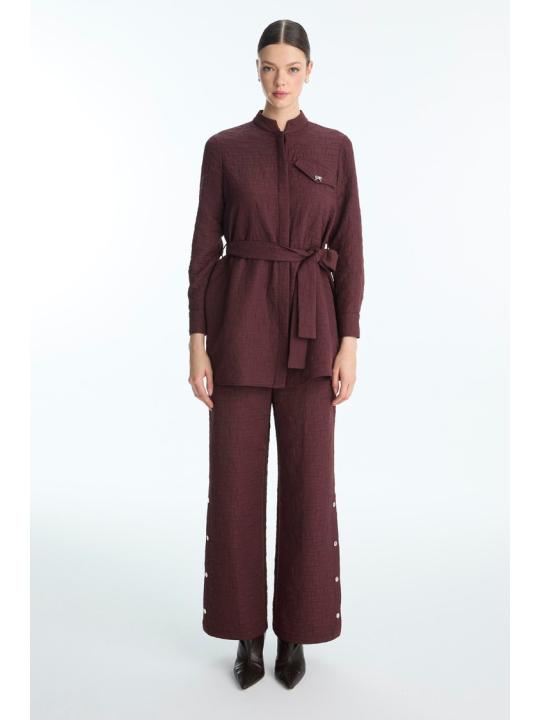 Ensemble double détaillé avec bouton ceinturé TK-1717