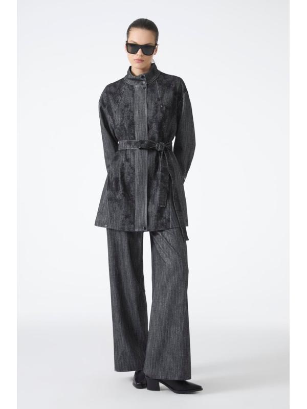 Ensemble deux pièces veste et pantalon ceinturés   TK-1718