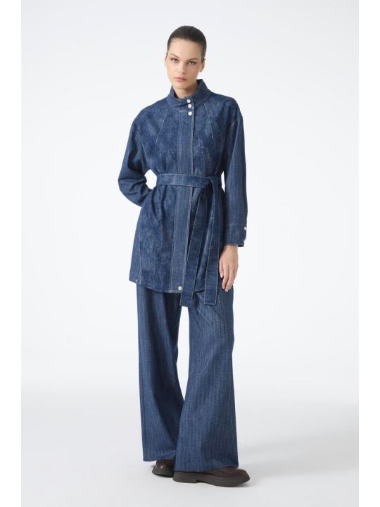 Ensemble deux pièces veste et pantalon ceinturés   TK-1718