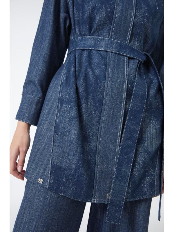 Ensemble deux pièces veste et pantalon ceinturés   TK-1718