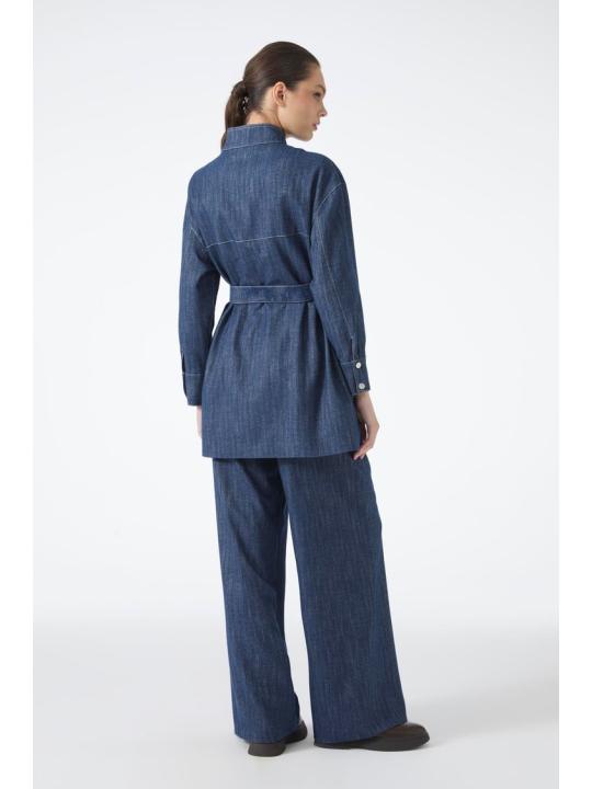 Ensemble deux pièces veste et pantalon ceinturés   TK-1718