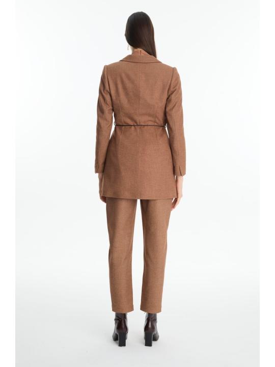 Ensemble combiné détaillé de corde en cuir à double boutonnage TK-1694