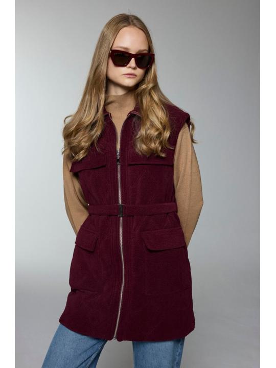 Gilet Y-0097 à poche à poches et détaillées ceinturées