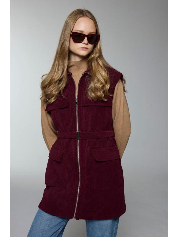 Gilet Y-0097 à poche à poches et détaillées ceinturées